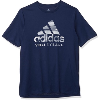 Adidasเสื้อยืดผู้ชาย Adidas Mens Volleyball Graphic Logo T-Shirt AdidasShort sleeve T-shirts สไตล์แฟชั่นที่เรียบง่ายIvY