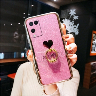 เคสโทรศัพท์ OPPO A54 4G Casing Bling Glitter Be Loved Phone Case With Ring Holder Back Cover for OPPOA54 เคส