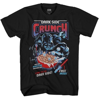 100%cotton เสื้อ ยืด ผ้า มัด ย้อม STAR WARS Darth Vader Dark Side Crunch Cereal Funny Humor Pun Adult Tee Graphic T-Shir