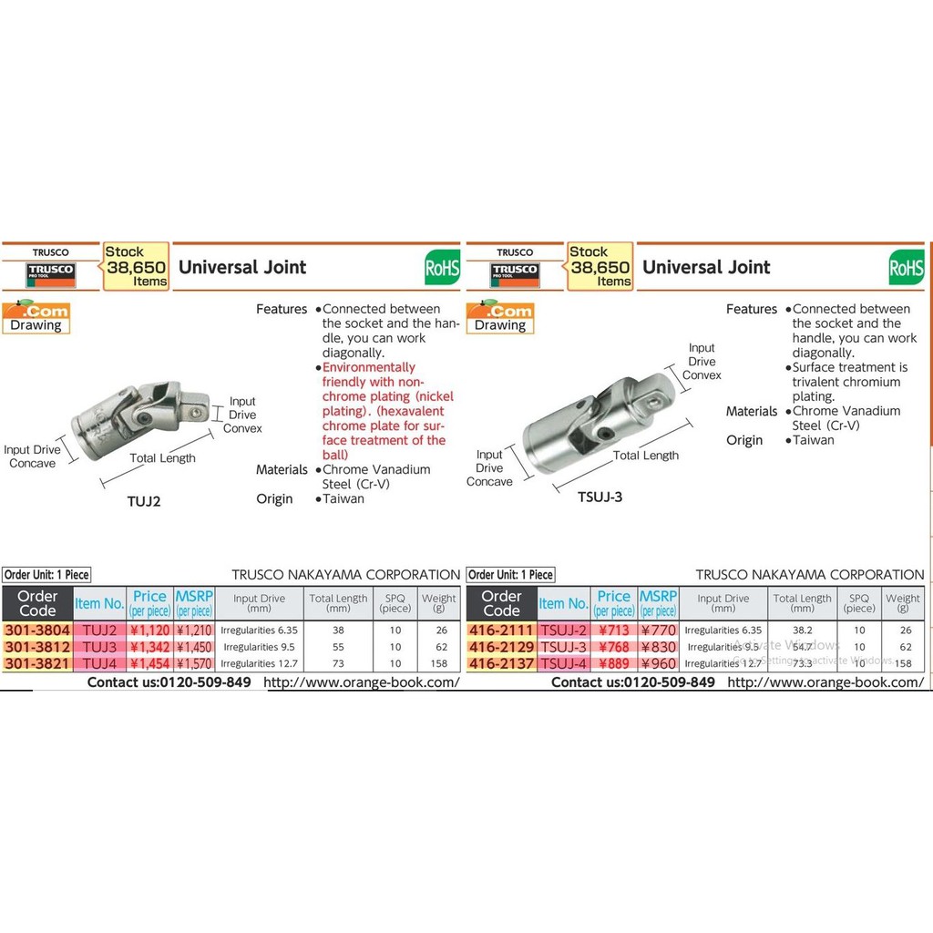 trusco-tuj2-301-3804-universal-joint-ข้อต่ออ่อนลูกบ็อกซ์