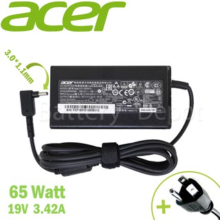 Acer Adapter ของแท้ 19V/3.42A 65W หัวขนาด 3.0*1.1mm สายชาร์จ เอเซอร์ อะแดปเตอร์, สายชาร์จ Acer