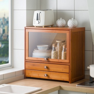 ชั้นวางของในครัว ตู้เก็บของเอนกประสงค์ ใส่จาน เครื่องปรุงรส บนโต๊ะอาหาร Dustproof Drawer Storage Cabinet