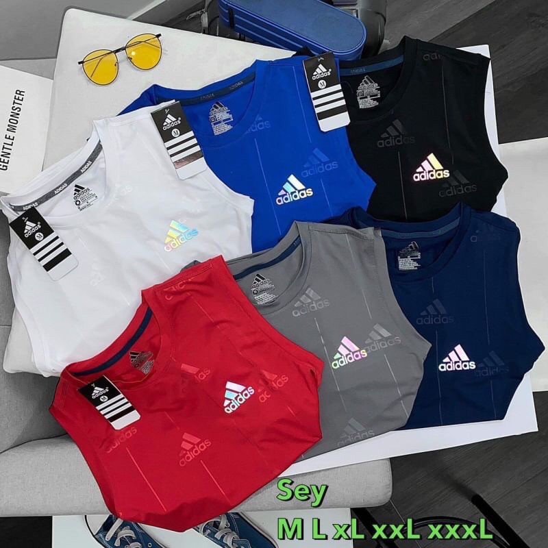 ภาพหน้าปกสินค้าsleeveless Adidas เข้าเพิ่มพร้อมส่ง แขนกุดกีฬาโพลีชาย ทรงสวยมาก