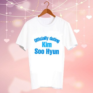 เสื้อยืดสีขาว สั่งทำ เสื้อดารา Fanmade เสื้อแฟนเมด เสื้อแฟนคลับ เสื้อยืด CBC138 Officially dating Kim Soo Hyun