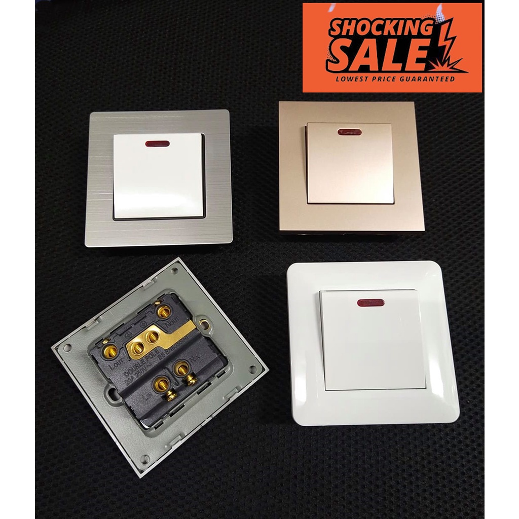 ️SHOCKING ️ 20A WATER HEATER /AIRCOND SWITCH SOCKET WALL POWER PLUG ...