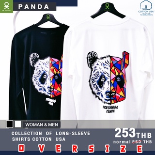 ⚡️พร้อมส่ง⚡️เสื้อยืดแขนยาว ลาย panda - Oversize ผ้านำเข้าUSA🇺🇸 แท้100% นุ่มนิ่ม ใส่สบาย