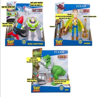 🇺🇸ลิขสิทธิ์​แท้​จาก​อเมริกา​🇺🇸  Toy​ Story​ : Woody​ Buzz Rex Action​ Figure​ (Mattel)