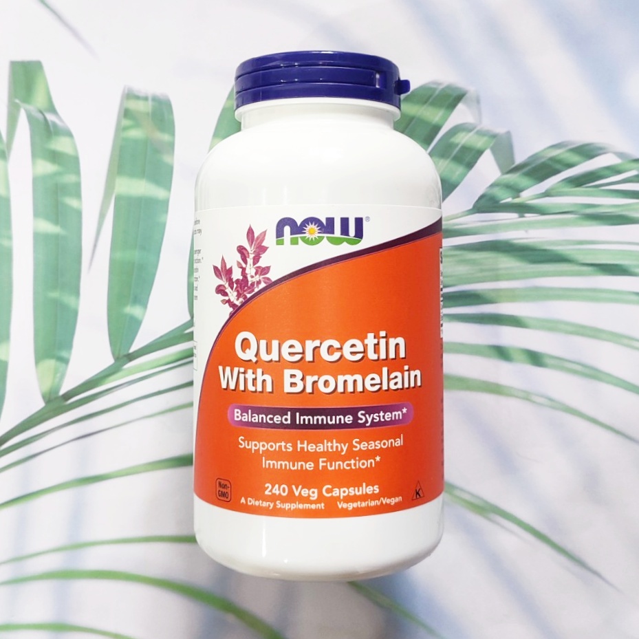 ภาพหน้าปกสินค้าเควอซิทิน โบรมีเลน Quercetin with Bromelain 240 Veg Capsules (Now Foods) สนับสนุนสมดุลภูมิคุ้มกัน