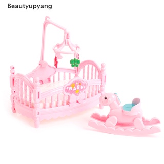 [Beautyupyang] เตียงและม้าจิ๋ว สําหรับตกแต่งบ้านตุ๊กตา