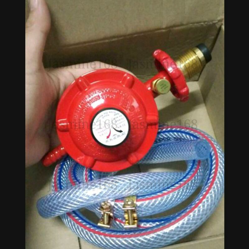 หัวปรับแรงดันต่ำ มีเซฟตี้ เกลียวทองเหลือง รุ่น R326S พร้อมสายแก๊ส ให้ ...