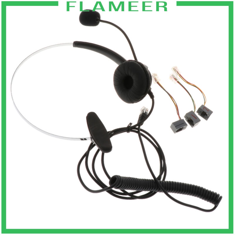 flameer-rj9-call-center-ชุดหูฟังตัดเสียงรบกวน-หูฟังตั้งโต๊ะ