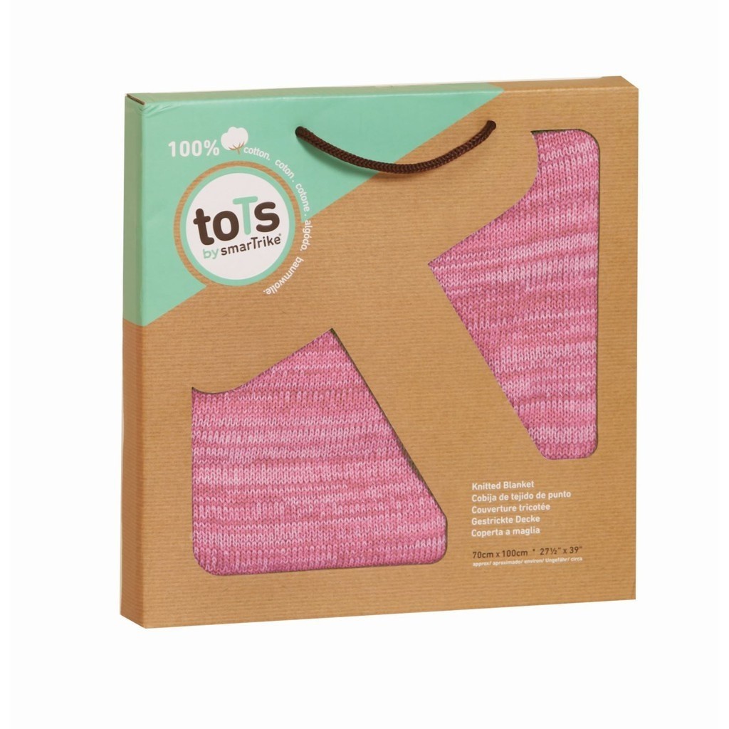 tots-190202-ผ้าห่มเด็ก-ผ้าห่ม-ทารก-ผ้าห่ม-สีชมพู-จาก-tots-ผลิตจากคอตต้อน100-นุ่มไม่ระคายผิวทารก-knitted-blanket