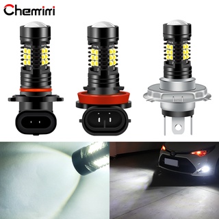 หลอดไฟตัดหมอก DRL H8 H9 H11 LED 9005 9006 H4 12V 21SMD สว่างมาก สําหรับรถยนต์ รถจักรยานยนต์ 1 ชิ้น