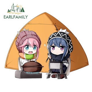 Earlfamily สติกเกอร์แฟชั่น กันน้ํา กันรอยขีดข่วน สําหรับตกแต่งรถยนต์ Yuru Camp