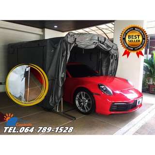 เต็นท์จอดรถพับเก็บได้ CARSBRELLA รุ่น MPV SIZE S สำหรับรถยนต์ที่มีขนาดเล็ก - กลาง ปกป้องฝน,น้ำ แรงลม, ฝุ่น, สัตว์เลี้ยง