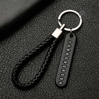 Anti-lost Phone Number Plate Car Keychain Keyring