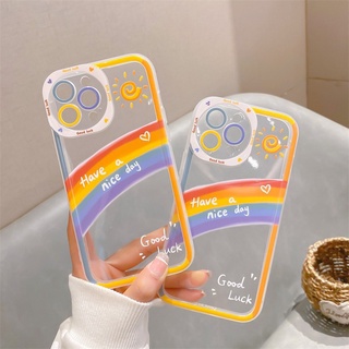 พร้อมส่งในไทย💘 เคสโทรศัพท์ เคส เคสมือถือ เคส TPU เคสนิ่ม Happy rainbow TPU-C259