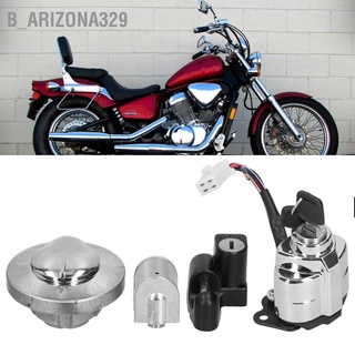 B_Arizona329 ชุดล็อคฝาถังน้ํามันเชื้อเพลิง พร้อมกุญแจ 2 ดอก สําหรับ Honda Shadow Vt600 Vt400 Vt750