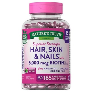 Natures Truth Hair, Skin &amp; Nails with 5,000 mcg Biotin 165 Count