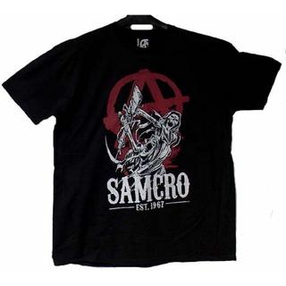 เสื้อยืดสีขาวเสื้อยืดแฟชั่นผู้ชายผ้าฝ้าย - reaper attack  s samcro 1931S-4XL