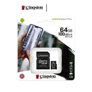 ภาพขนาดย่อของสินค้าMemory Card Micro SD 64GB ( kingston ) ของแท้รับประกันศูนย์ ใช้ได้eken h9r/ipcam/ มือถือ