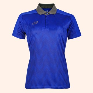 EGO SPORT EG6176 เสื้อโปโลพิมพ์หญิงตัดต่อแขนสั้น สีน้ำเงิน