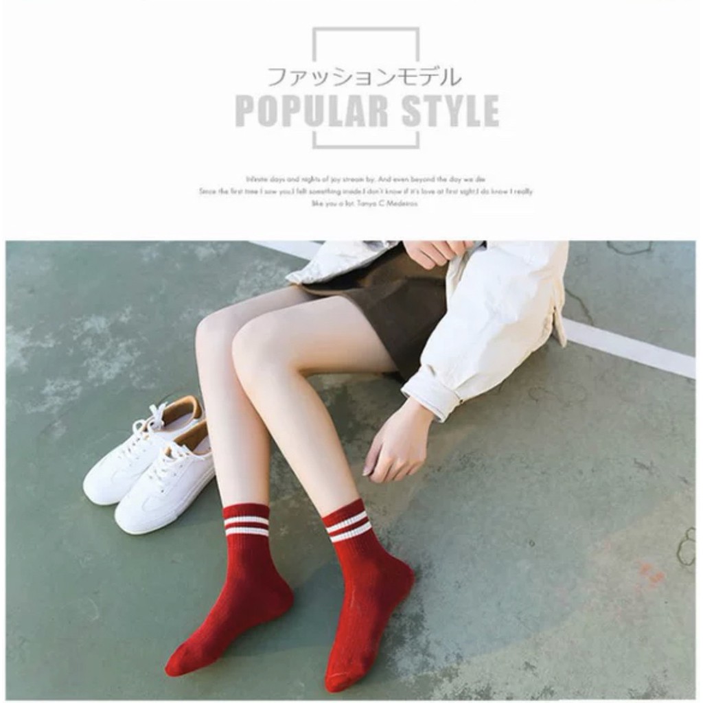ภาพสินค้าพร้องส่ง ถุงเท้าผ้าฝ้ายลายทางสไตล์เกาหลีสำหรับผู้หญิง จากร้าน 4.5starshop บน Shopee ภาพที่ 5