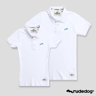 Rudedog เสื้อโปโลชาย/หญิง สีขาว รุ่น Backslash (ราคาต่อตัว)