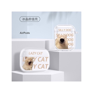 เคสหูฟัง แบบนิ่ม ลายแมวขี้เกียจ สําหรับ airpods 2 3 Pro