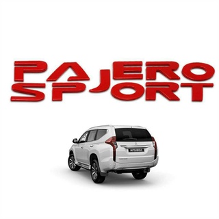 LOGO Pajero sport โลโก้ตัวนูน 3D สีแดง Pajerosport  Sport