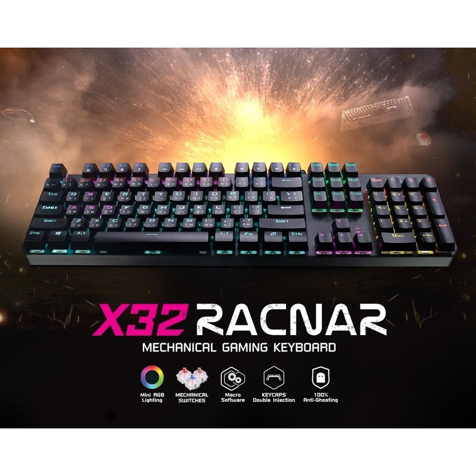 NUBWO X32 Racnar MiNi RGB Mechanical Gaming Keyboard คีย์บอร์ดเกมมิ่ง ...