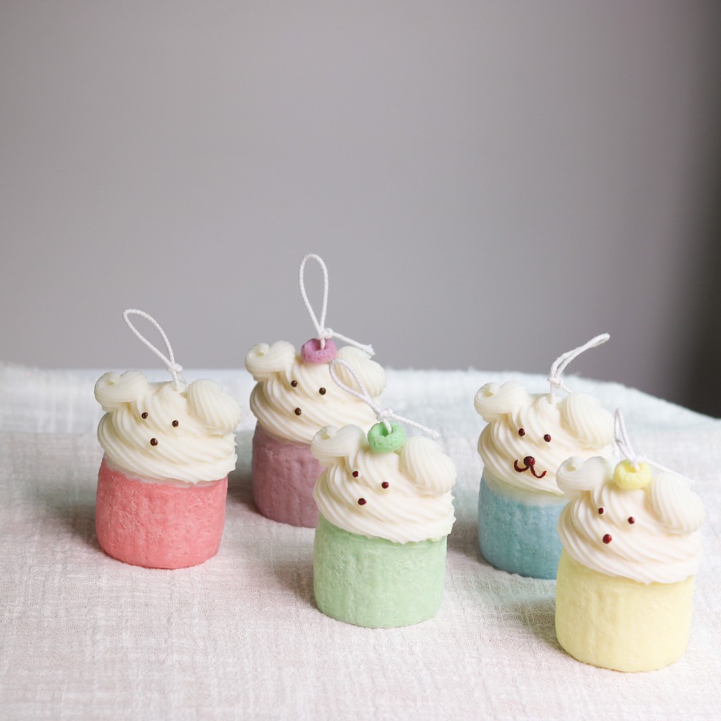 คัพเค้กน้องหมี-คัพเค้กเทียนหอม-bear-cupcake-candle-มีเก็บเงินปลายทาง