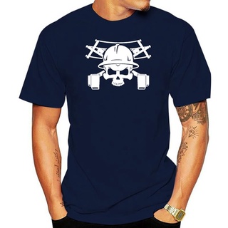 ใหม่ เสื้อยืด ผ้าฝ้าย พิมพ์ลาย lineman skull crossbones แฟชั่นฤดูร้อน สําหรับผู้ชาย 2022สามารถปรับแต่งได้