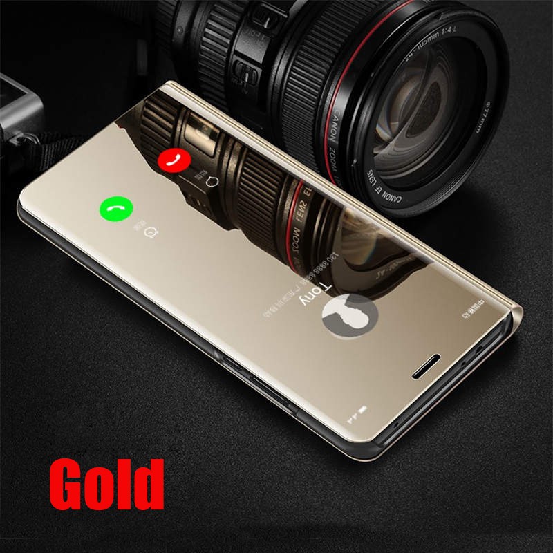เคสมือถือ-แบบฝาพับ-ป้องกันรอย-สำหรับ-oppo-realme-c2-case-cover-realme-c-2-realmec2-stand-mirror-hard-flip-leather-case