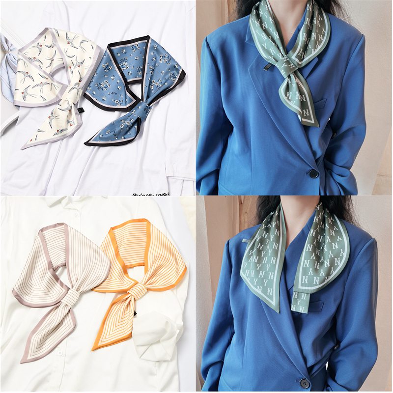ราคาและรีวิวCICI New Fashion Silk Scarf ผ้าพันคอซาติน ผ้าพันคอผ้าไหมขนาดเล็กสไตล์เกาหลี