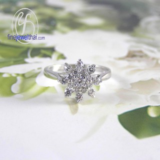 Finejewelthai แหวนเพชร-แหวนเงิน-เพชรสังเคราะห์-เงินแท้-แหวนหมั้น-แหวนแต่งงาน-Diamond CZ-Silver-Wedding-Ring - R1289cz