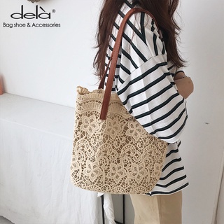 Dela กระเป๋าสะพายไหล่ กระเป๋าช้อปปิ้ง ขนาดเล็ก แบบพกพา เข้ากับทุกการแต่งกาย แฟชั่นฤดูร้อน สไตล์เกาหลี 2022