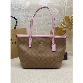 COACH F22969 MINI CITY ZIP TOTE IN SIGNATURE CANVAS