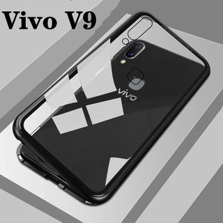 Case Vivo V9 เคสแม่เหล็ก มีกระจกด้านหลังอย่างเดียว เคสประกบ360 Magnetic Case 360 degree ประกบ หน้า-หลัง