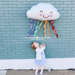 ลูกโป่งฟอยล์ ลายดวงจันทร์ ดวงอาทิตย์ ก้อนเมฆ สีขาว ขนาดใหญ่ สําหรับตกแต่งผนัง