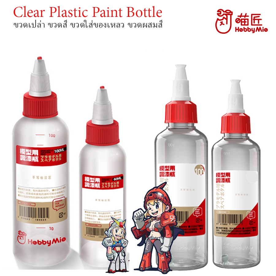 ภาพหน้าปกสินค้าขวดเปล่า ขวดสี ขวดใส่ของเหลว ขวดผสมสี Clear Plastic Paint Bottle