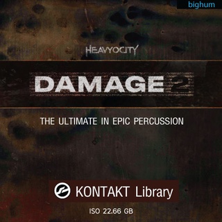 ภาพขนาดย่อของสินค้าKONTAKT DAMAGE 2 by Heavyocity THE ULTIMATE PERCUSSION for Action Sound  With ExSample Preview