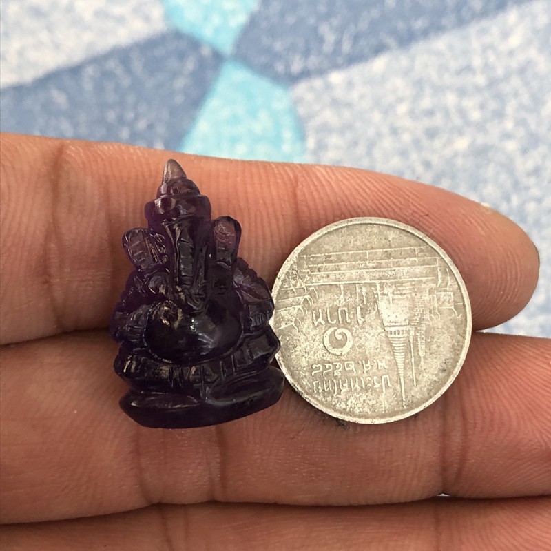 พระพิฆเนศ-บูชา-ขนาดห้อยคอ-หินสีม่วงอเมทิสต์-amethyst-purple-stone