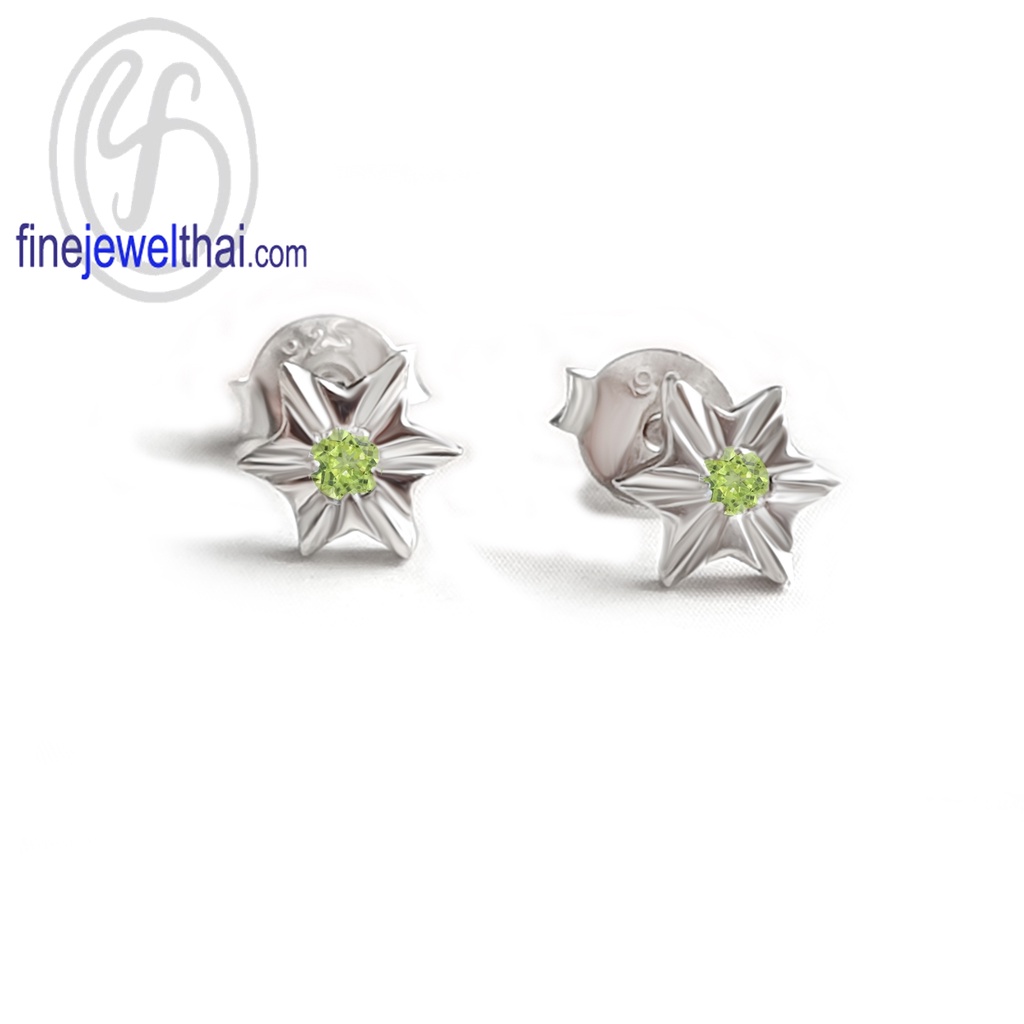 finejewelthai-ต่างหูเพอริดอท-เพอริดอท-ต่างหูเงินแท้-ต่างหูพลอย-peridot-silver-earring-birthstone-e1156pd-p