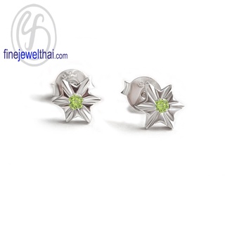 Finejewelthai-ต่างหูเพอริดอท-เพอริดอท-ต่างหูเงินแท้-ต่างหูพลอย-Peridot-Silver-Earring-Birthstone-E1156pd-p