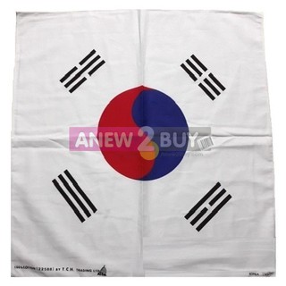 ผ้าพันคอ ผ้าโพกหัว ลายธงชาติเกาหลีใต้ (ฺฺBandana South Korea Flag Scarf Headband)