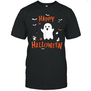 เสื้อยืดผ้าฝ้ายพิมพ์ลาย เสื้อยืด พิมพ์ลาย Boo Happy Halloween น่ารัก สไตล์วินเทจ เหมาะกับของขวัญ สําหรับผู้ชาย