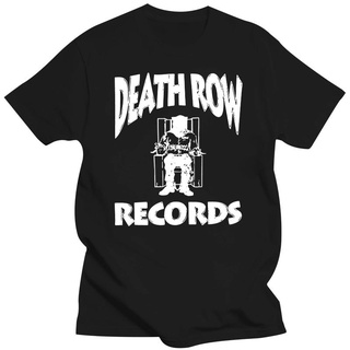 เสื้อยืดโอเวอร์ไซส์เสื้อยืด ผ้าฝ้าย 100% พิมพ์ลายโลโก้ Death Row Records สีดํา สําหรับผู้ชายS-3XL