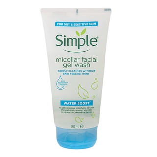 เจลล้างหน้า Simple Water Boost Micellar Facial Gel Wash 150ml.