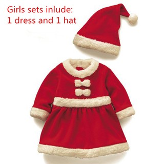 เด็กเด็กและเด็กผู้หญิงชุดเสื้อผ้าคริสต์มาสสำหรับ 1-12 ปี